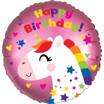 Happy Birthday Unikornis fólia lufi 43 cm Happy Birthday Unikornis fólia lufi 43 cm