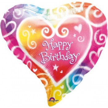 Happy Birthday Watercolour fólia lufi 43 cm Happy Birthday Watercolour fólia lufi 43 cm