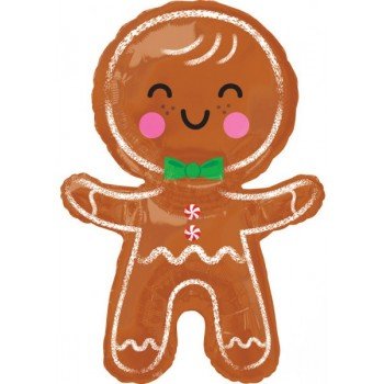 Happy Gingerbread Man, Mézi fólia lufi 78 cm Happy Gingerbread Man, Mézi fólia lufi 78 cm