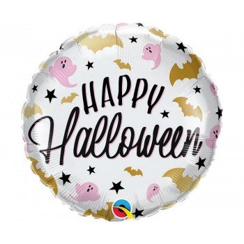 Happy Halloween Bats, Ghosts fólia lufi 46 cm Happy Halloween Bats, Ghosts fólia lufi 46 cm