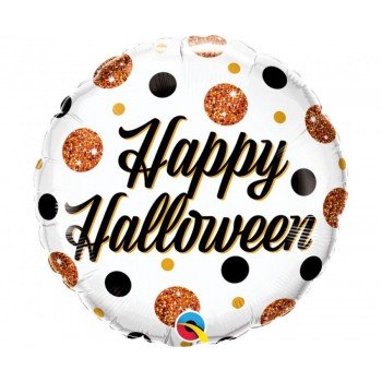 Happy Halloween Dots fólia lufi 46 cm Happy Halloween Dots fólia lufi 46 cm