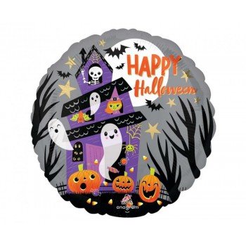 Happy Halloween Haunted House fólia lufi 46 cm Happy Halloween Haunted House fólia lufi 46 cm