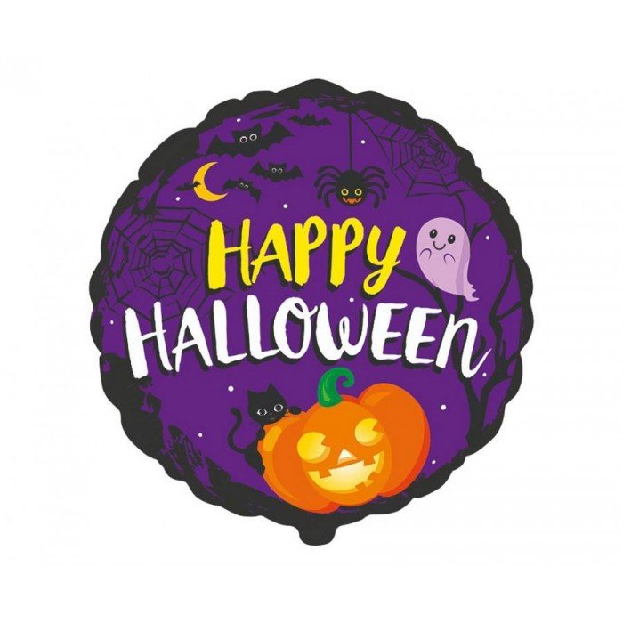 Happy Halloween Purple fólia lufi 48 cm (WP)