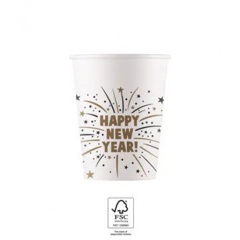 Happy New Year Flares papír pohár 8 db-os 200 ml FSC Happy New Year Flares papír pohár 8 db-os 200 ml FSC