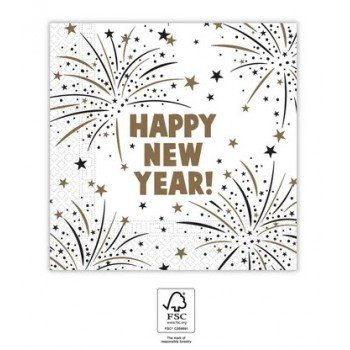 Happy New Year Flares szalvéta 20 db-os, 33x33 cm FSC Happy New Year Flares szalvéta 20 db-os, 33x33 cm FSC