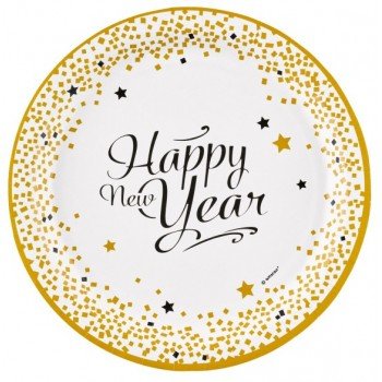 Golden Wishes Happy New Year papírtányér 8 db-os 23 cm Golden Wishes Happy New Year papírtányér 8 db-os 23 cm