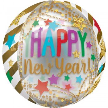 Happy New Year Gömb Fólia lufi 40 cm Happy New Year Gömb Fólia lufi 40 cm