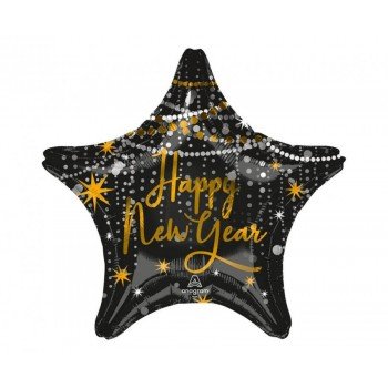 Happy New Year Midnight fólia lufi 46 cm Happy New Year Midnight fólia lufi 46 cm