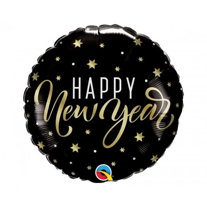 Happy New Year Stars fólia lufi 46 cm Happy New Year Stars fólia lufi 46 cm