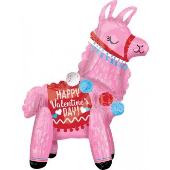 Happy Valentine's Day Llama, Láma Fólia lufi 55 cm Happy Valentine's Day Llama, Láma Fólia lufi 55 cm