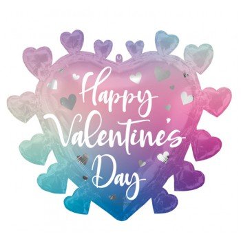 Happy Valentine's Day Ombre fólia lufi 68 cm Happy Valentine's Day Ombre fólia lufi 68 cm