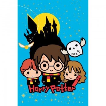 Harry Potter Chibi Wizards polár takaró 100x150cm Harry Potter Chibi Wizards polár takaró 100x150cm