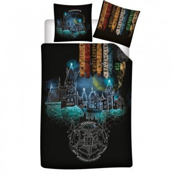 Harry Potter Hogwarts Enchanted Night ágyneműhuzat 140×200cm, 63×63 cm microfibre Harry Potter Hogwarts Enchanted Night ágyneműhuzat 140×200cm, 63×63 cm microfibre
