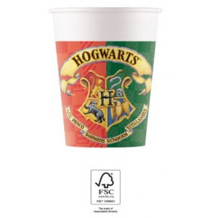 Harry Potter Hogwarts Houses papír pohár 8 db-os 200 ml FSC