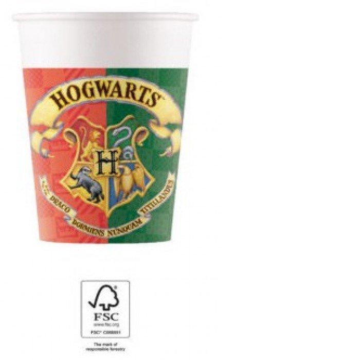 Harry Potter Hogwarts Houses papír pohár 8 db-os 200 ml FSC