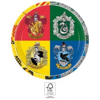 Harry Potter Hogwarts Houses papírtányér 8 db-os 23 cm FSC Harry Potter Hogwarts Houses papírtányér 8 db-os 23 cm FSC