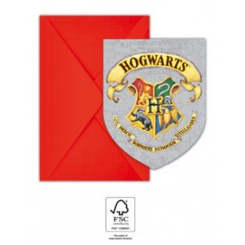 Harry Potter Hogwarts Houses Party meghívó 6 db-os FSC Harry Potter Hogwarts Houses Party meghívó 6 db-os FSC