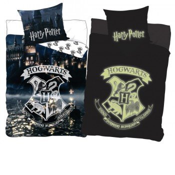 Harry Potter sötétben világító ágyneműhuzat Roxfort 140×200cm, 70×90 cm Harry Potter sötétben világító ágyneműhuzat Roxfort 140×200cm, 70×90 cm
