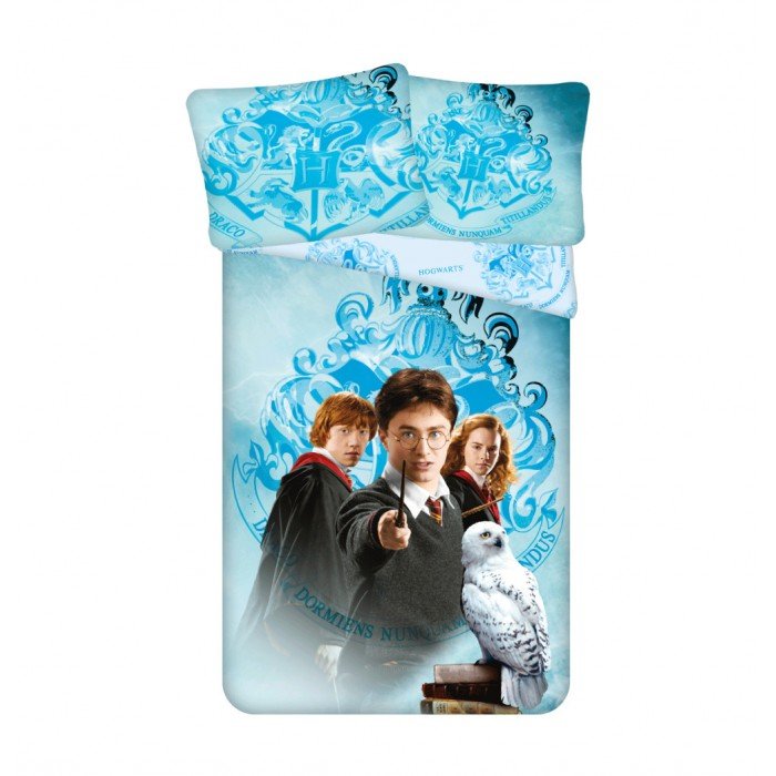 Harry Potter Light Blue ágyneműhuzat 140×200cm, 70×90 cm microfibre