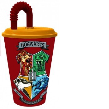 Harry Potter szívószálas pohár, műanyag 430 ml