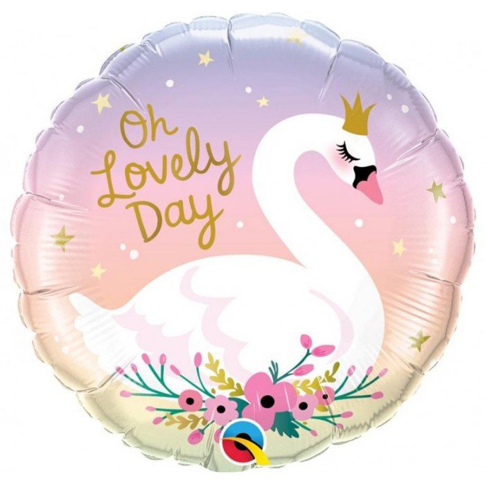 Oh lovely day, Hattyú fólia lufi 46 cm