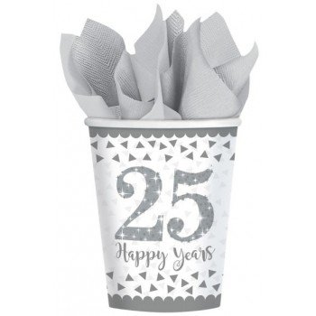 25. Anniversary, Házassági évforduló papír pohár 8 db-os 266 ml 25. Anniversary, Házassági évforduló papír pohár 8 db-os 266 ml