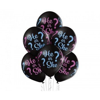 He or She, Fiú vagy Lány léggömb, lufi 6 db-os 12 inch (30cm)