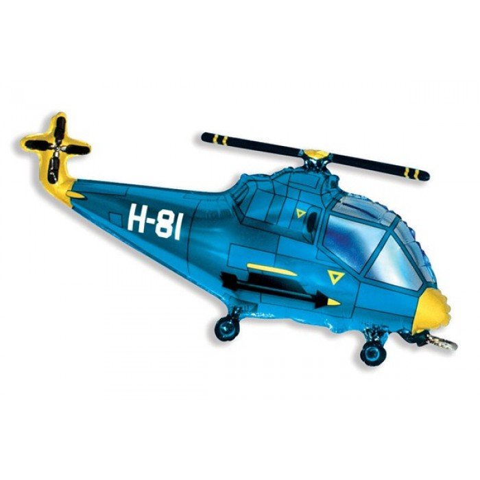 Helicopter Blue, Helikopter fólia lufi 36 cm