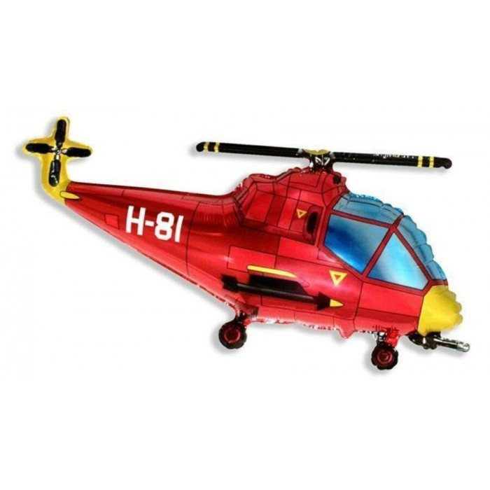 Helicopter Red, Helikopter fólia lufi 36 cm