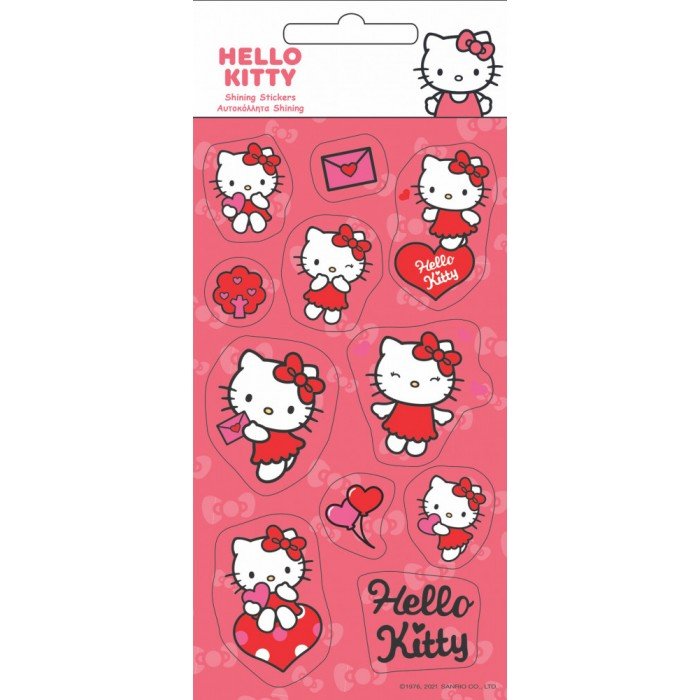 Hello Kitty csillogó pufi szivacs matrica szett