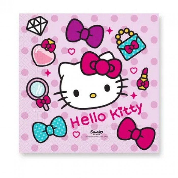 Hello Kitty Fashion szalvéta 20 db-os, 33x33 cm