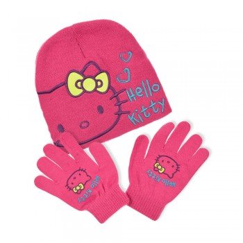 Hello Kitty gyerek sapka + kesztyű szett 52 cm Hello Kitty gyerek sapka + kesztyű szett 52 cm