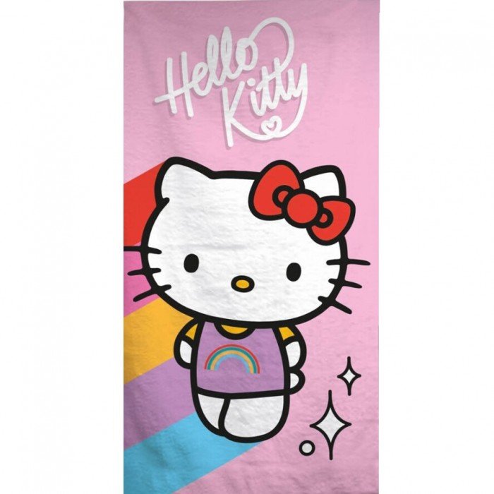 Hello Kitty Rainbow fürdőlepedő, strand törölköző 70x140cm (Fast Dry) Hello Kitty Rainbow fürdőlepedő, strand törölköző 70x140cm (Fast Dry)