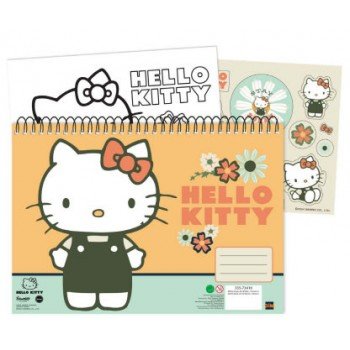 Hello Kitty Stay Sunny A/4 spirál vázlatfüzet 40 lapos matricával Hello Kitty Stay Sunny A/4 spirál vázlatfüzet 40 lapos matricával