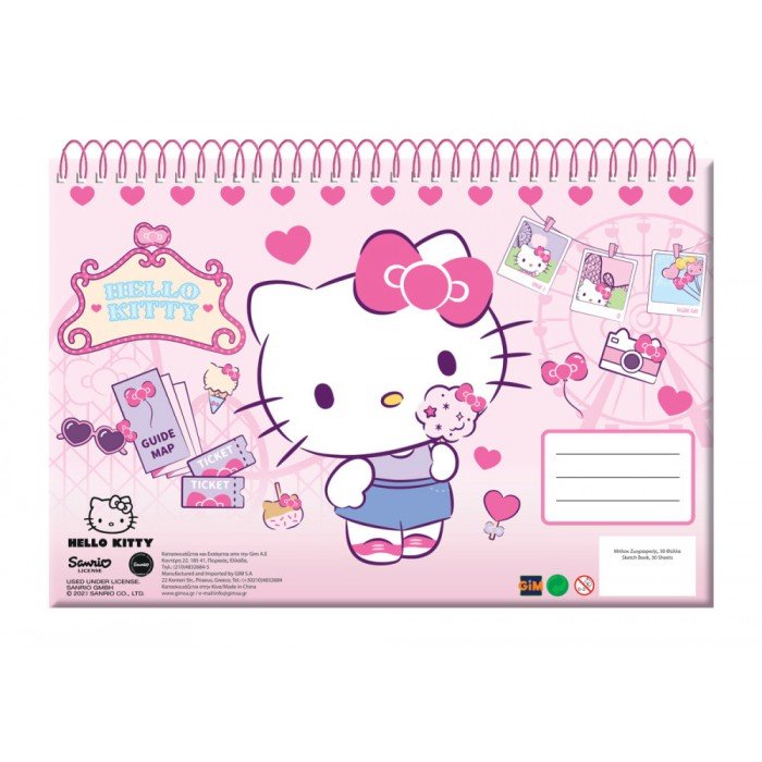 Hello Kitty Travel A/4 spirál vázlatfüzet, 30 lapos