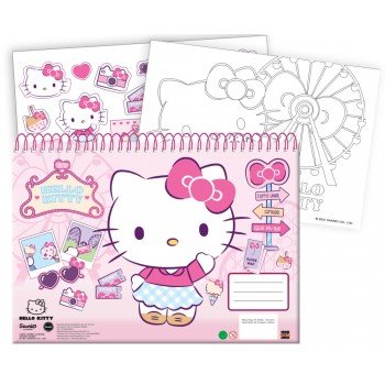 Hello Kitty Travel A/4 spirál vázlatfüzet 40 lapos matricával Hello Kitty Travel A/4 spirál vázlatfüzet 40 lapos matricával