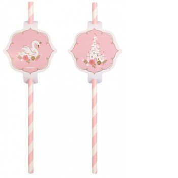 Hercegnők papír szívószál, 8 db-os szett Hercegnők papír szívószál, 8 db-os szett