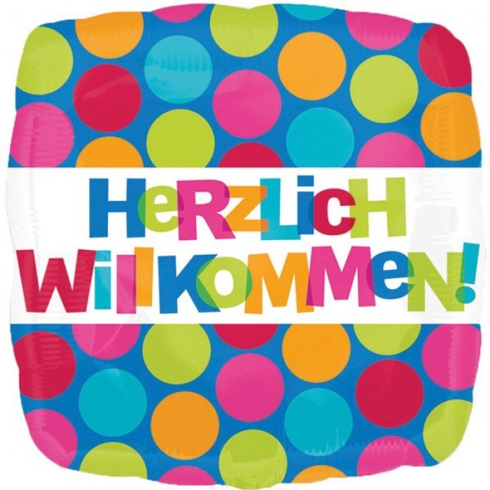 Herzlich Willkommen fólia lufi 43 cm