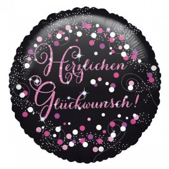 Herzlichen Glückwunsch Pink fólia lufi 45 cm Herzlichen Glückwunsch Pink fólia lufi 45 cm