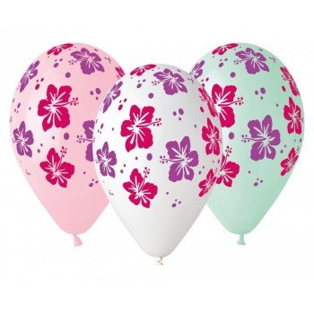 Hibiskus, Hibiszkusz léggömb, lufi 5 db-os 12 inch (32 cm) Hibiskus, Hibiszkusz léggömb, lufi 5 db-os 12 inch (32 cm)