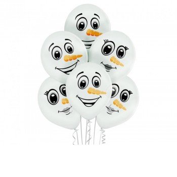 Hóember Faces léggömb, lufi 6 db-os 12 inch (30 cm) Hóember Faces léggömb, lufi 6 db-os 12 inch (30 cm)