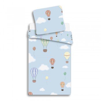 Hőlégballon Blue gyerek ágyneműhuzat 100×135cm, 40×60cm Hőlégballon Blue gyerek ágyneműhuzat 100×135cm, 40×60cm