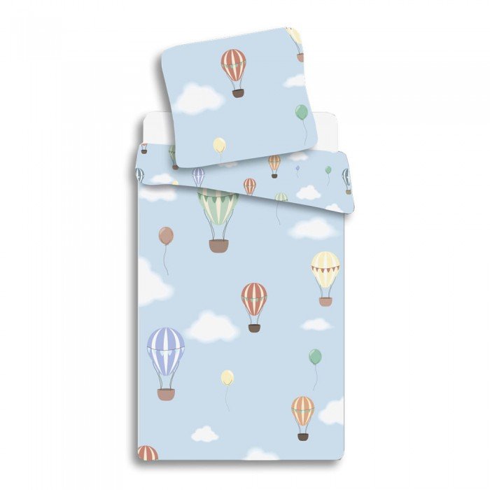 Hőlégballon Blue gyerek ágyneműhuzat 100×135cm, 40×60cm Hőlégballon Blue gyerek ágyneműhuzat 100×135cm, 40×60cm