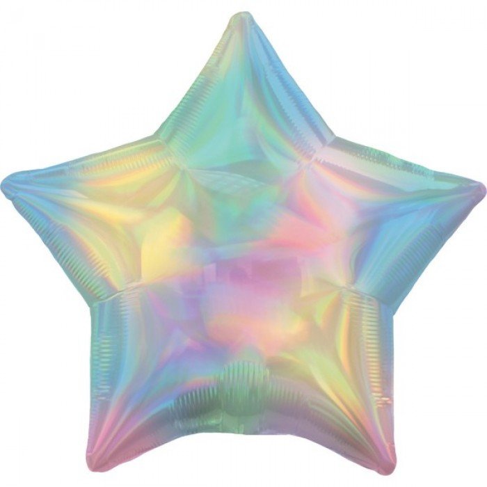 Hologrammos Star Pastel Rainbow fólia lufi 48 cm