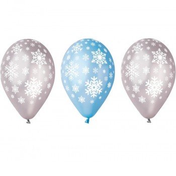 Hópehely Metallic léggömb, lufi 5 db-os 12 inch (30cm) Hópehely Metallic léggömb, lufi 5 db-os 12 inch (30cm)