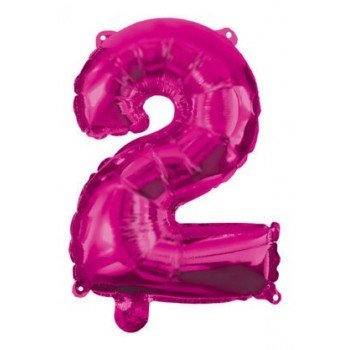 Hot Pink 2-es szám fólia lufi 95 cm Hot Pink 2-es szám fólia lufi 95 cm