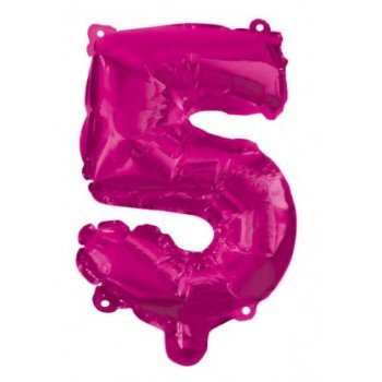 Hot Pink 5-ös szám fólia lufi 95 cm Hot Pink 5-ös szám fólia lufi 95 cm
