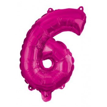 Hot Pink 6-os szám fólia lufi 95 cm Hot Pink 6-os szám fólia lufi 95 cm