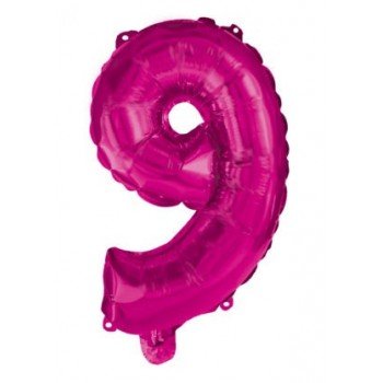 Hot Pink 9-es szám fólia lufi 95 cm Hot Pink 9-es szám fólia lufi 95 cm