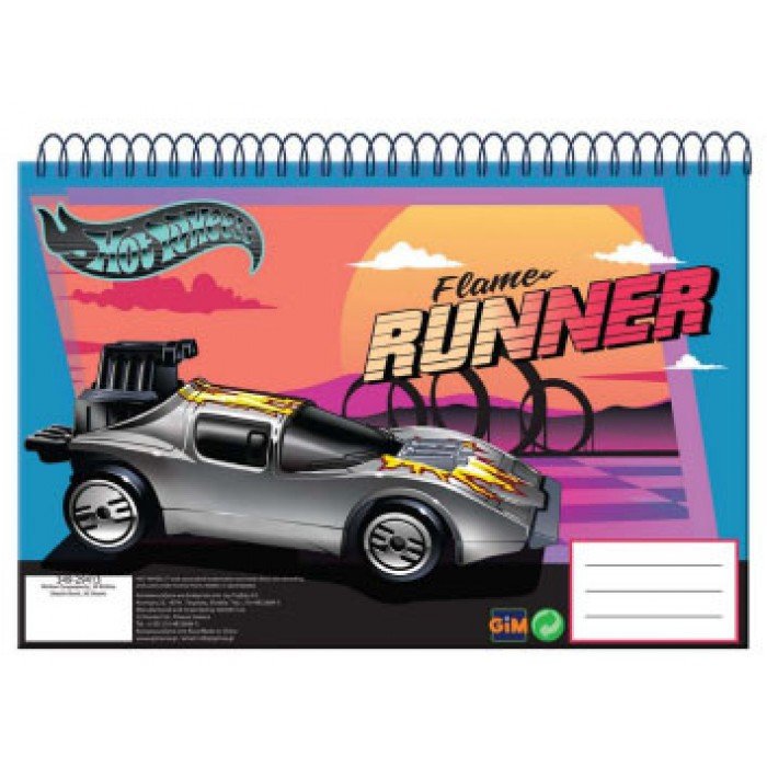 Hot Wheels Flame Runner A/4 spirál vázlatfüzet, 30 lapos